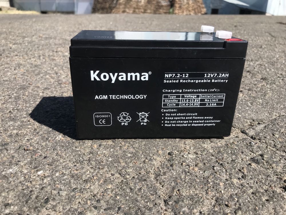 Акумулятор АКБ AGM 12v 7.2Ah Koyama