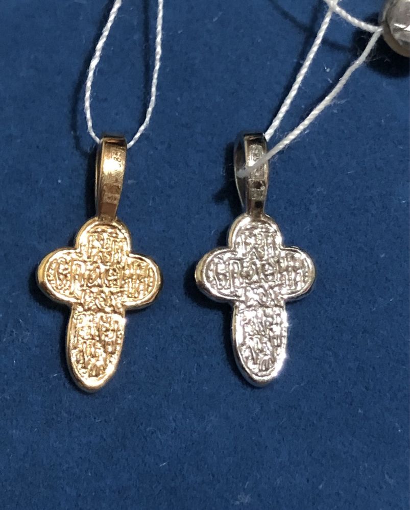 Золотые крестики, новые с биркой, крест в белом и в красном золоте,585