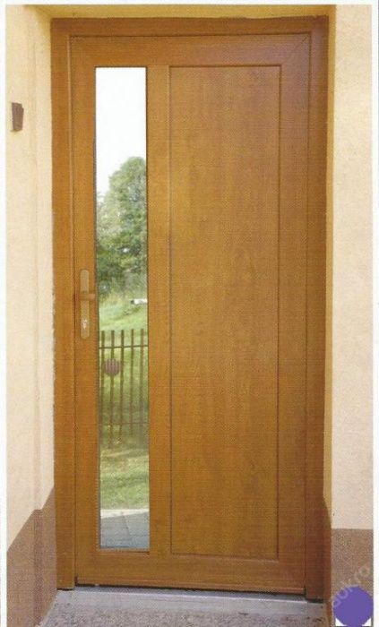 Drzwi zewnętrzne PCV PVC kompozytowe XPS Złoty Dąb KOSZALIN