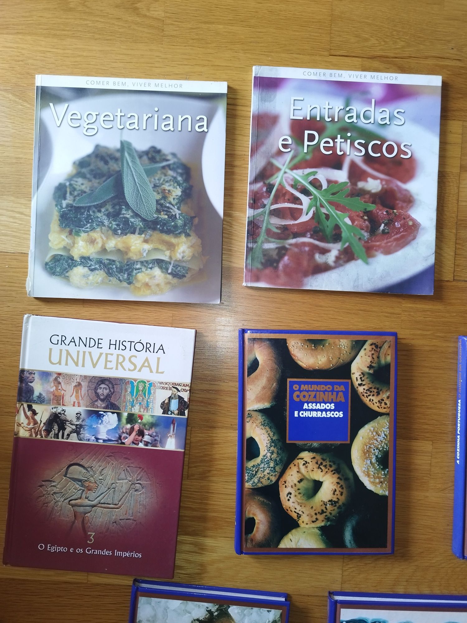 Lote de 8 livros de culinária e história