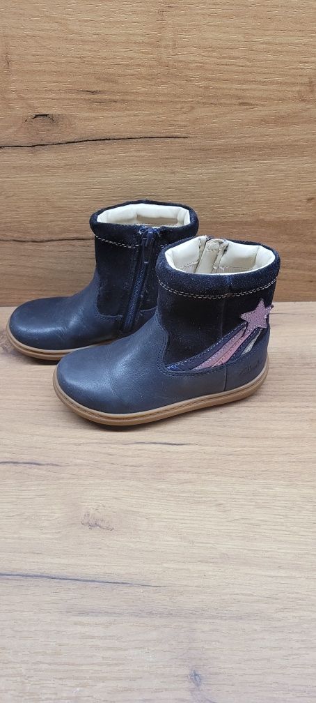 Skórzane botki kozaczki clarks