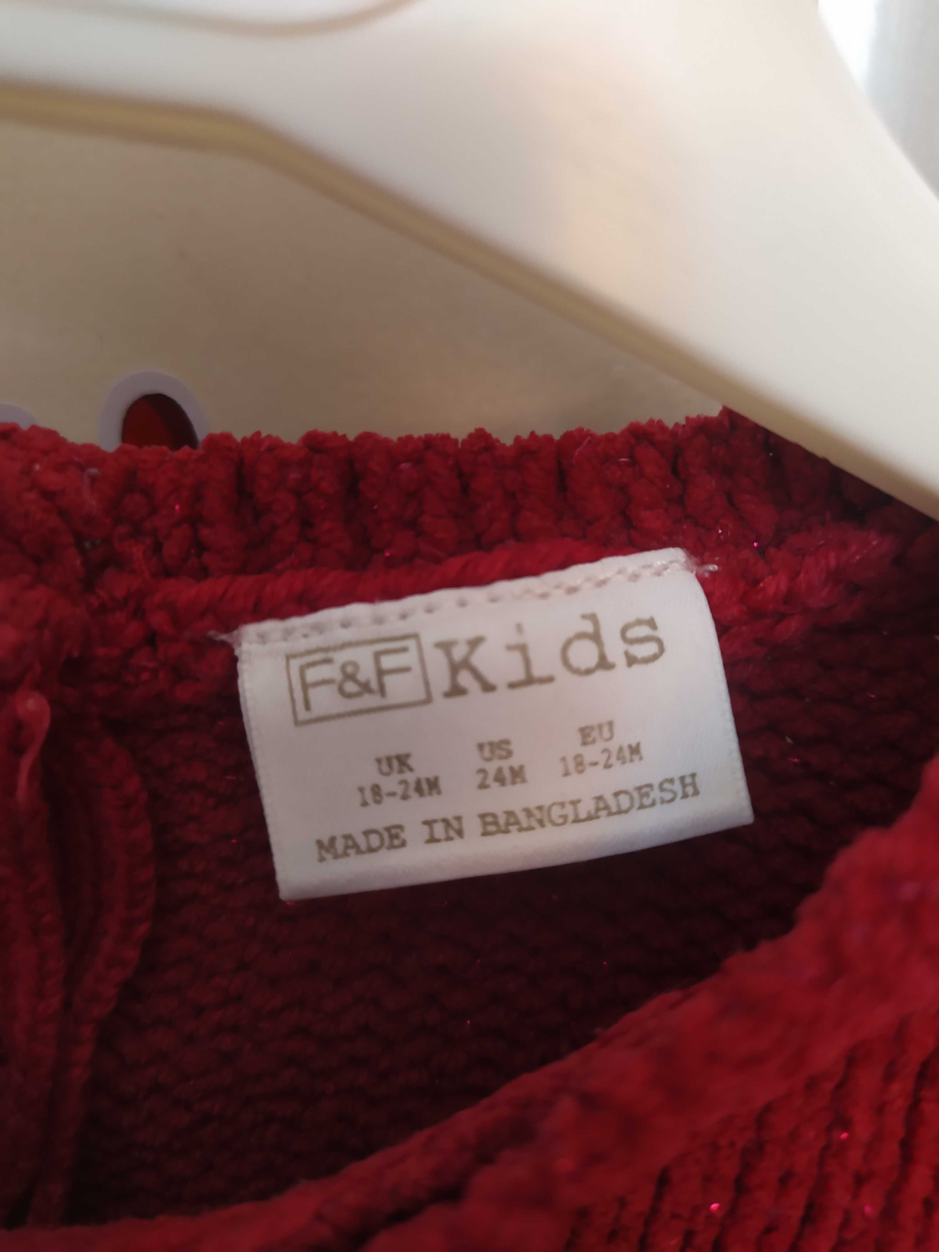 Śliczny dziewczęcy sweterek F&F Kids r.92