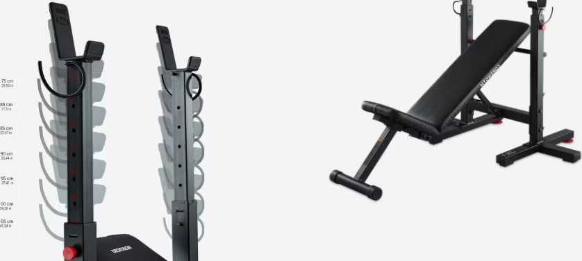 Banco de Musculação Supino Plano, Inclinável c/ Sup de Barra Dobráveis