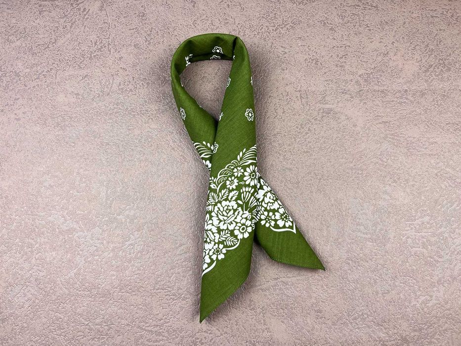 NOWA apaszka wild rag bandana oliwkowa ciemnozielona męska damska USA