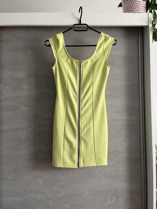 Neonowa żółta sukienka H&M rozm XS 34