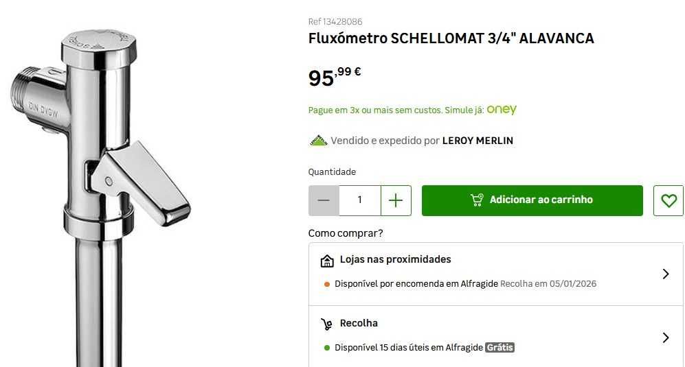 Fluxómetro SCHELLOMAT 3/4 para sanita novo