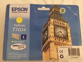 Tinteiro Epson original - Amarelo T7034 L - 800 páginas