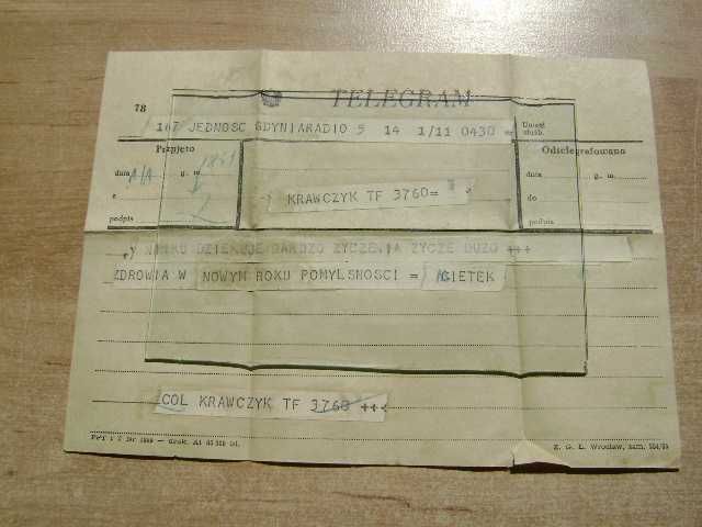 Starocie z PRL - Marynistyka = Zestaw 7 telegramów ze statków 1955-57r