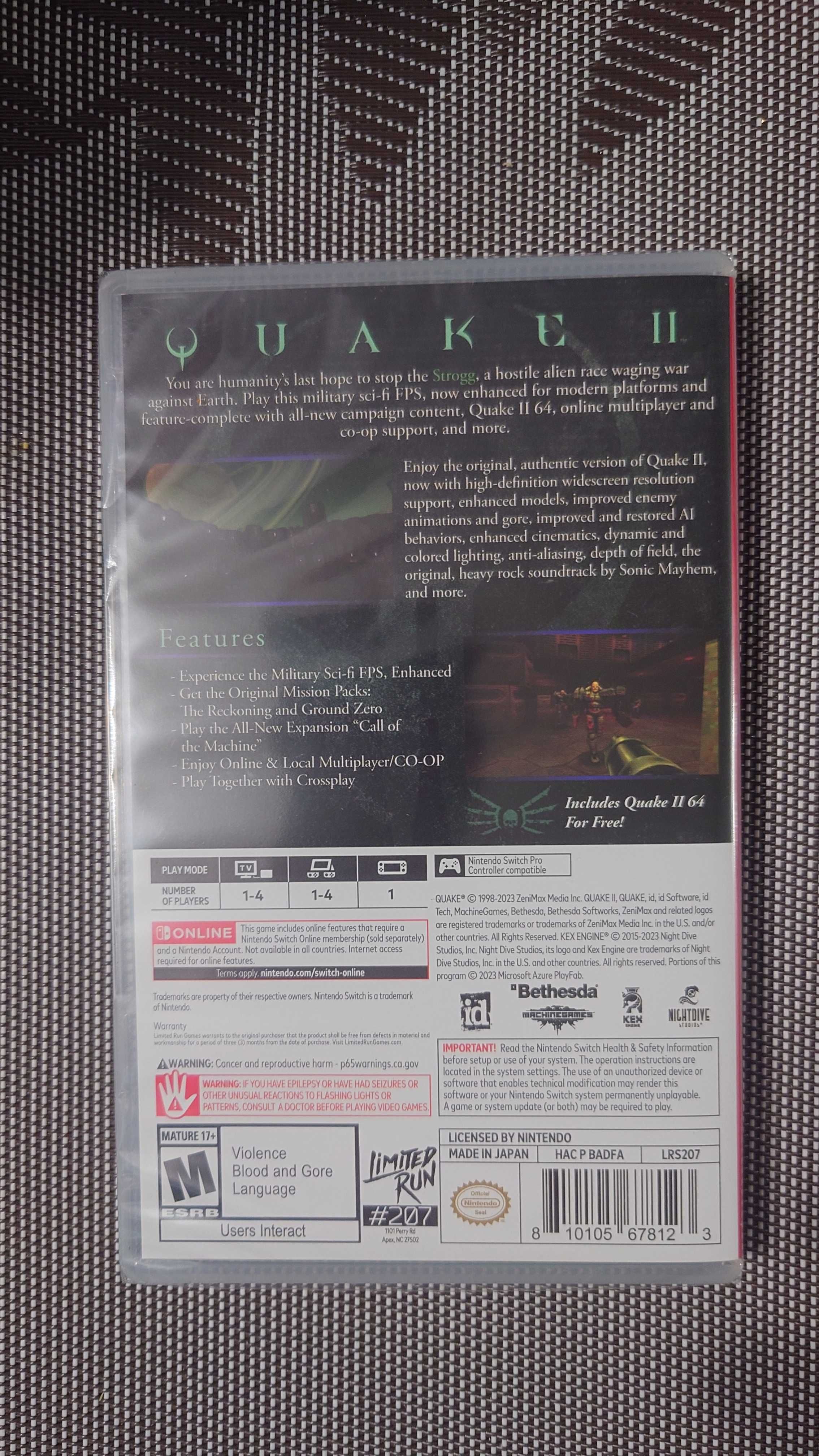 Gra Quake II Nintendo Switch Limited Run Unikat!