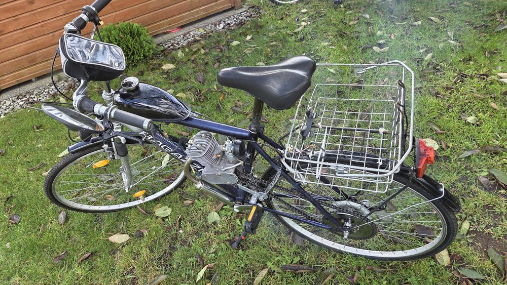 Rower spalinowy z silnikiem, nie romet, komar, motorynka, 80ccm