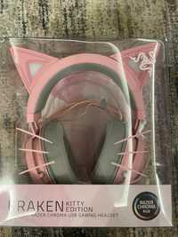 Razer Kraken Limited edition Kitty sluchawki gamingowe różowe świecą