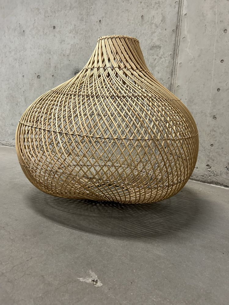 Rattanowy Abażur Lampa Boho Nowa Bali Klosz Scandi Hand Made