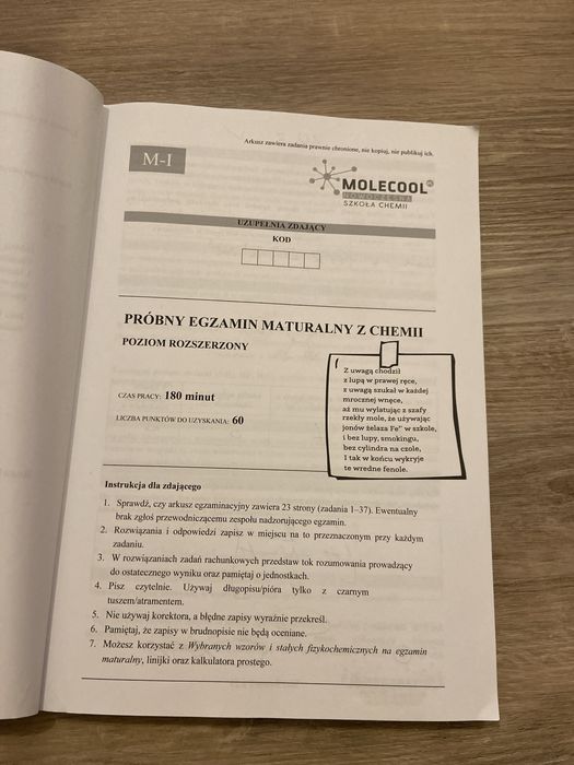 Chemia próbne arkusze maturalne paulina kulpa moleco