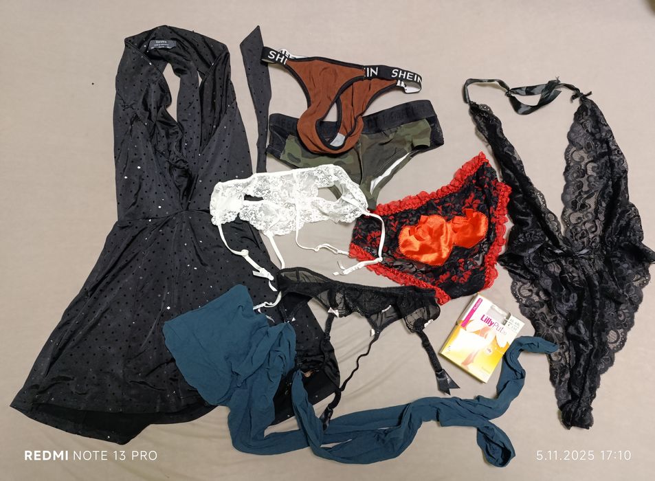 Zestaw bielizny damskiej rajstopy body majątki pasy do pończoch