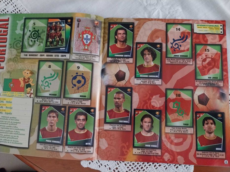Caderneta UEFA Euro 2004, Futebol, Panini, com mais de 200 cromos