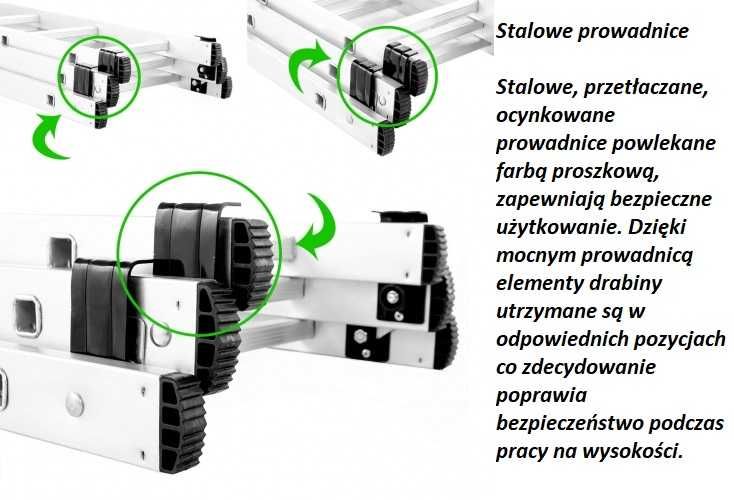 Drabina 3x12 HEco PROFESSIONAL o zasięgu roboczym max. do 8,8 m