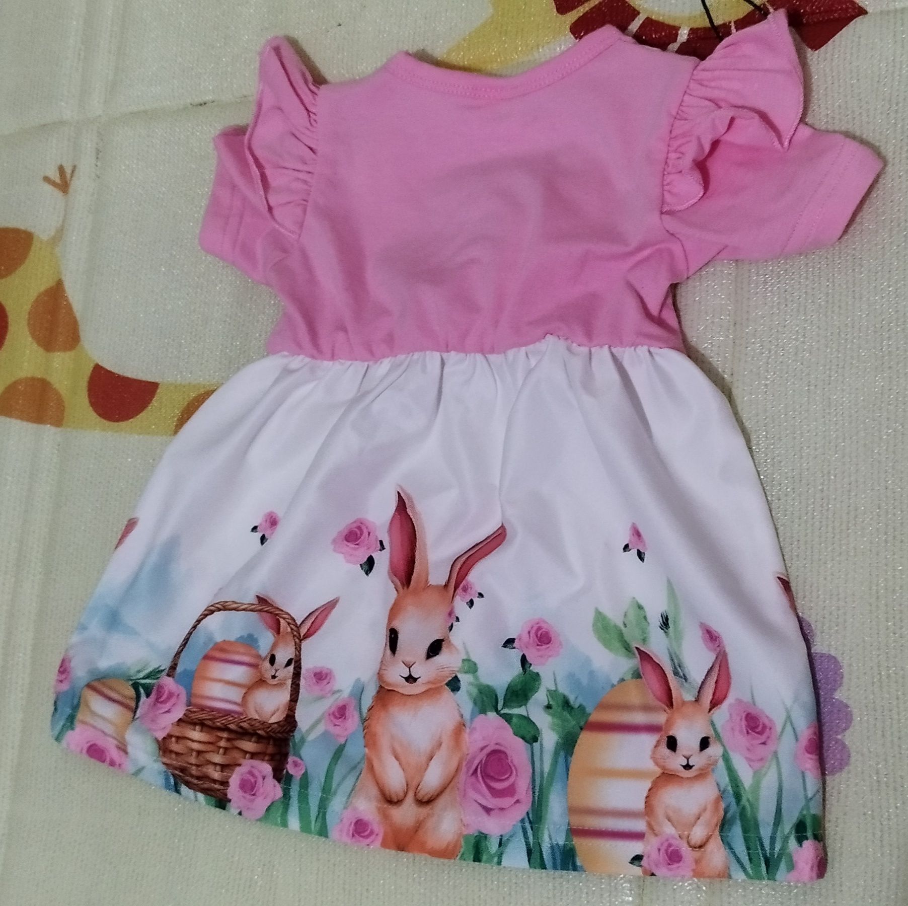 Vestido de páscoa com fita bebê 3 a 6 meses novo