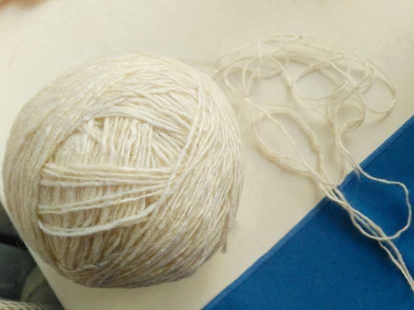 детская шапка шарф белая натуральная овечья  шерсть