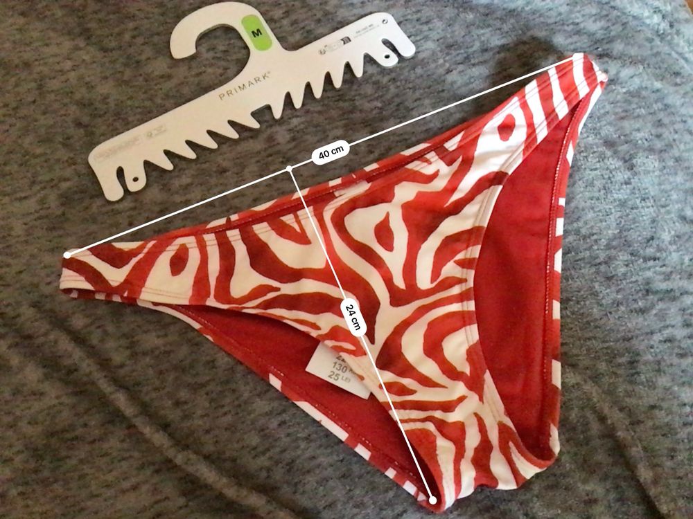 Klasyczny czerwony, biały dół od bikini zebra Primark