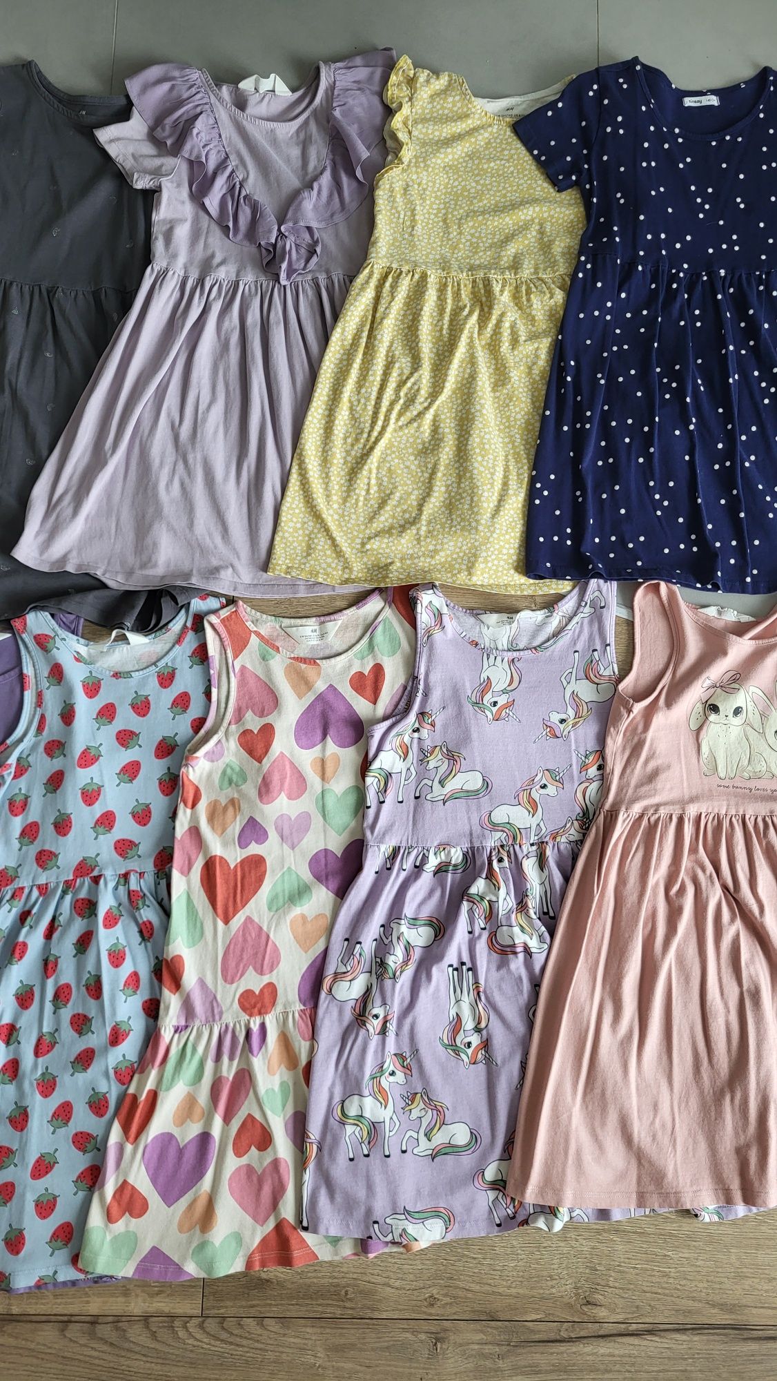 13 sukienek h&m paka zestaw sinsay sukienki lato bawelna 100% 134/140