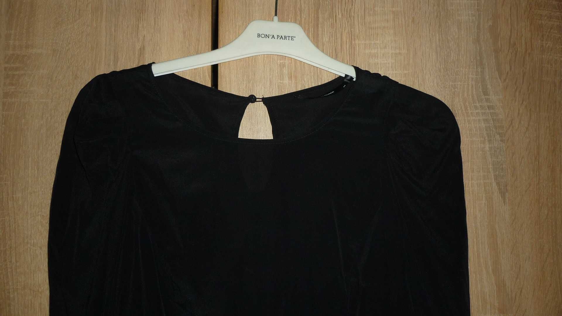 Hallhuber- jedwabna czarna bluzka  r; 34