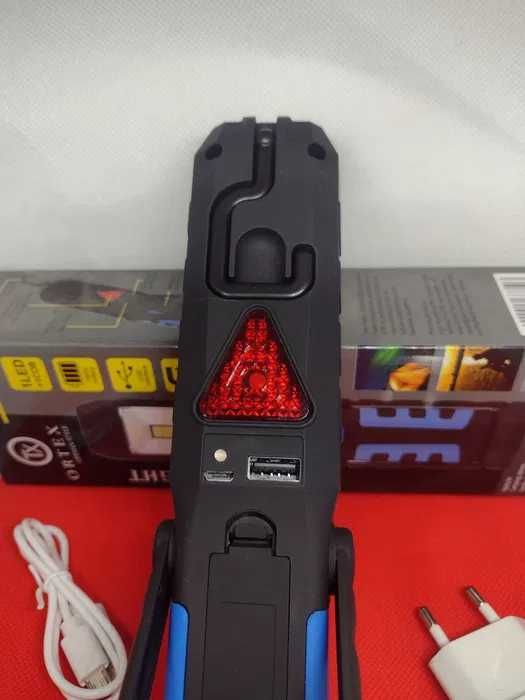 Lampa warsztatowa COB latarka LED magnes aku ładowarka hak namiot