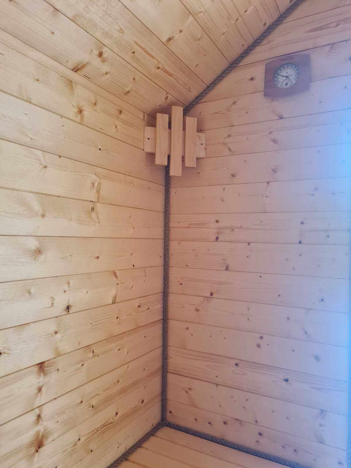 Sauna 2x2 z piecem elektrycznym od ręki