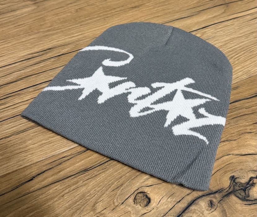 Czapka Zimowa Beanie Corteiz Szaro - Biała