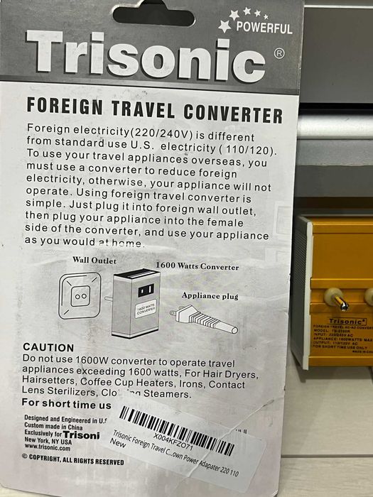 Понижувач напруги 220В - 110В/120В | 1600W | Конвертер, Перетворювач