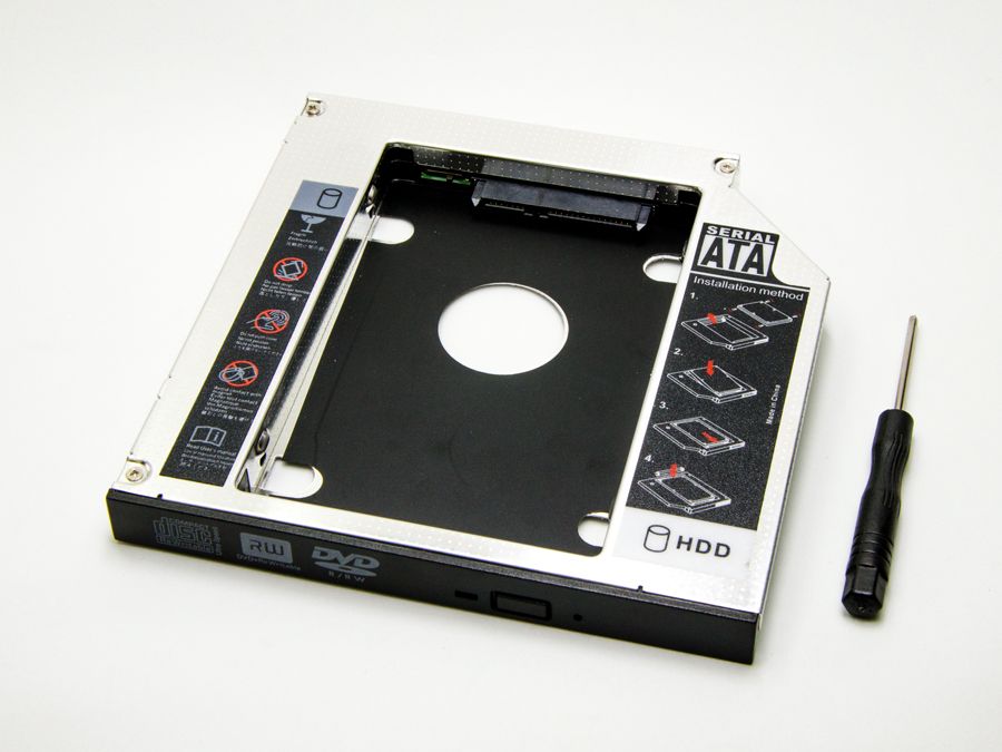 Adaptador caddy DVD para disco SATA portátil
