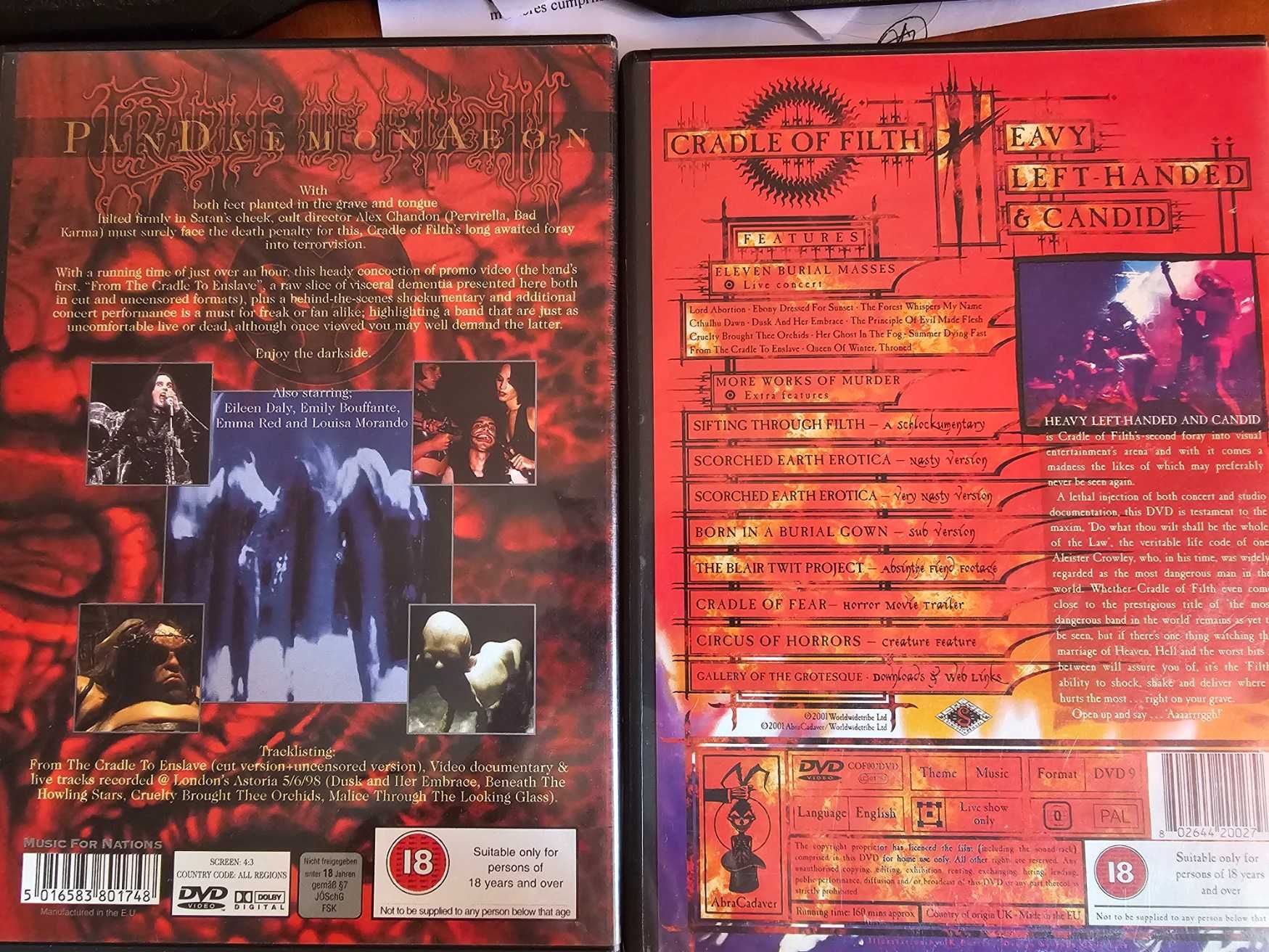 Cradle Of Filth - PanDaemonAeon + Heavy, Left-Handed and Candid  DVDs