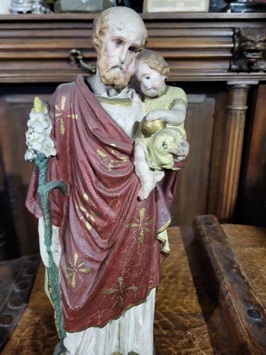 Stara figura Święty Józef z Jezusem