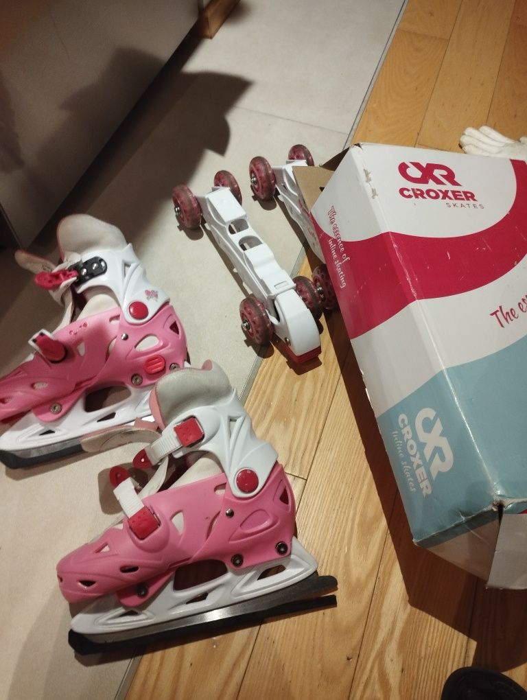 3w1 Łyżwy rolki wrotki rozmiar 33-36 CXR Croxer skates PW-126D