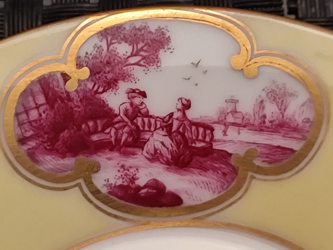 Porcelana CALAIS Czechy Dekor ROBRA Drezno Duo Mokka