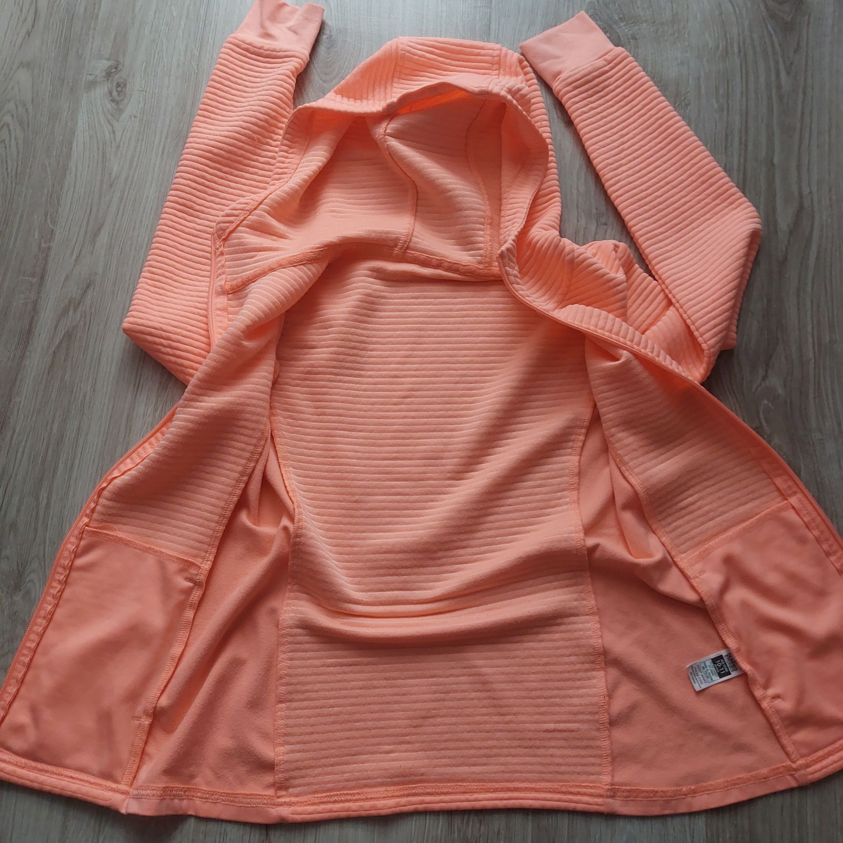 Bluza sportowa z kapturem zasuwana swetr rozmiar 134 140 pomarańczowa