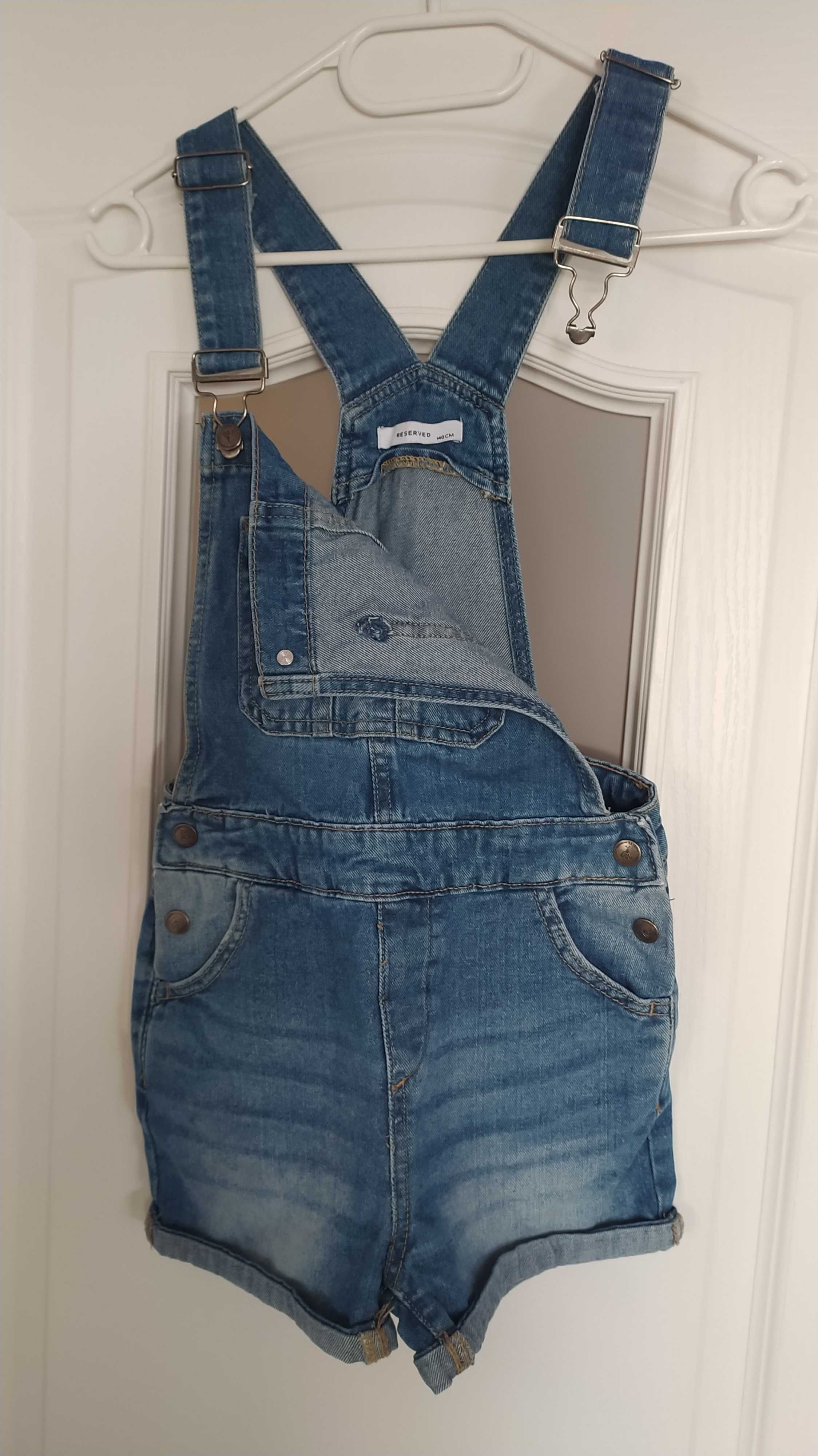 Spodenki ogrodniczki jeansowe