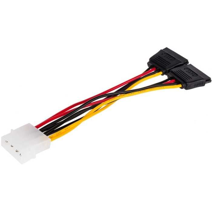 Кабель atcom molex to 2 sata 20 см