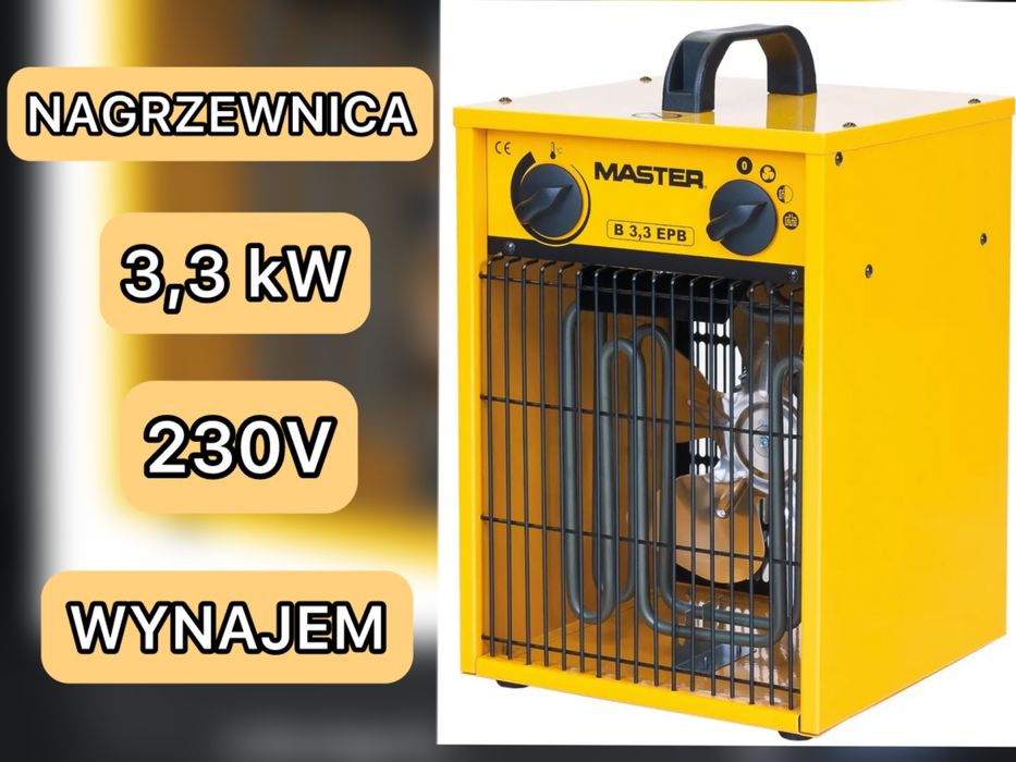 Nagrzewnica elektryczna, 3,3 kW- wynajem- Zabrze, Gliwice, Bytom