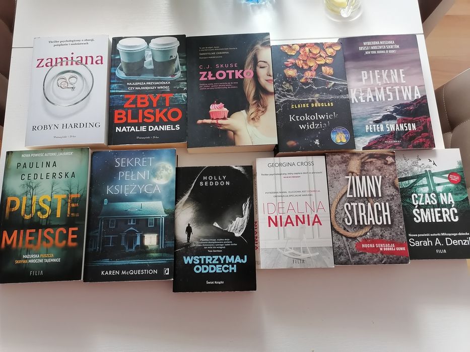 Książki thrillery, kryminały 16szt