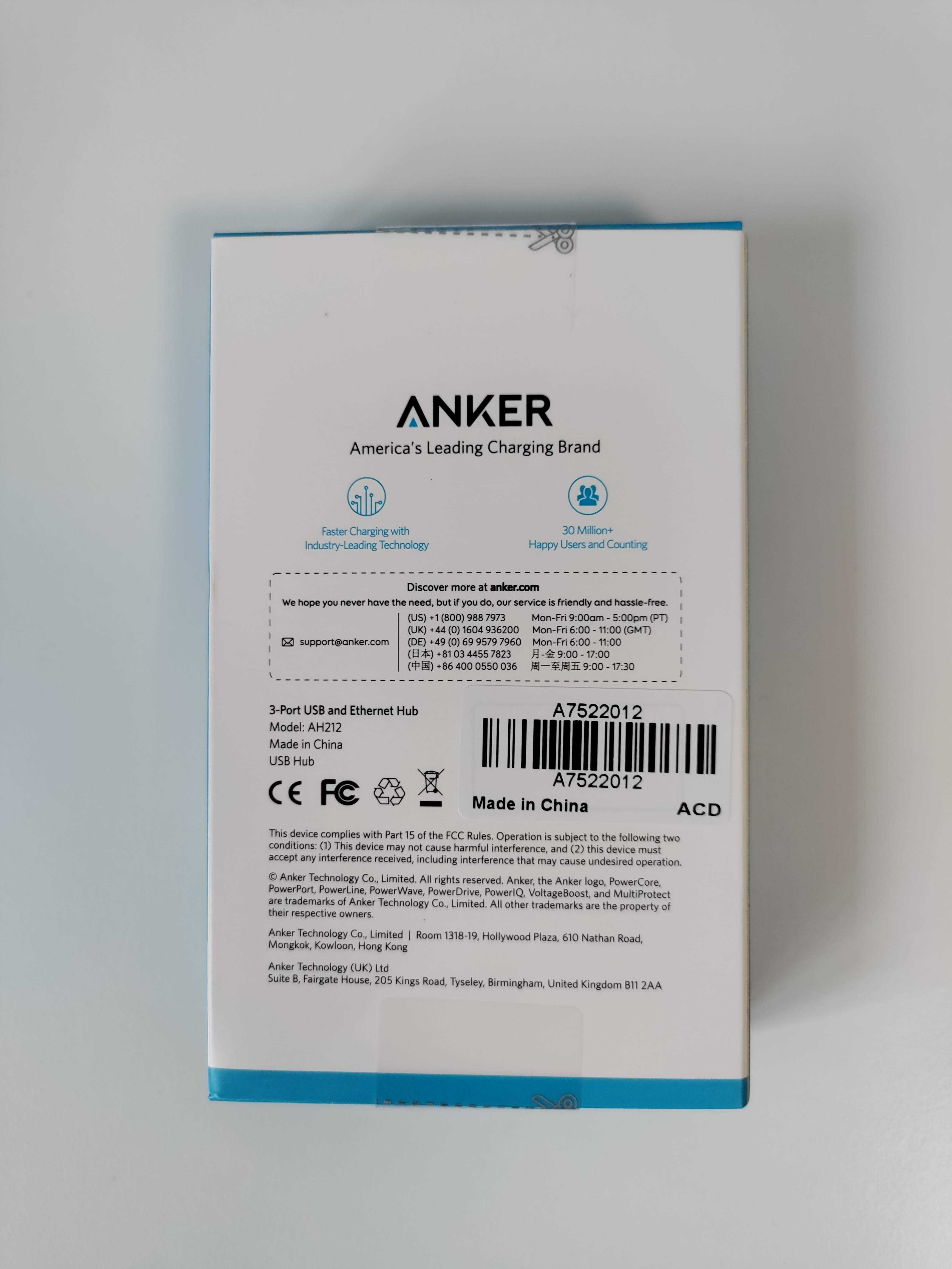 Anker Hub USB 3.0 Gigabit RJ45 A7522 хаб