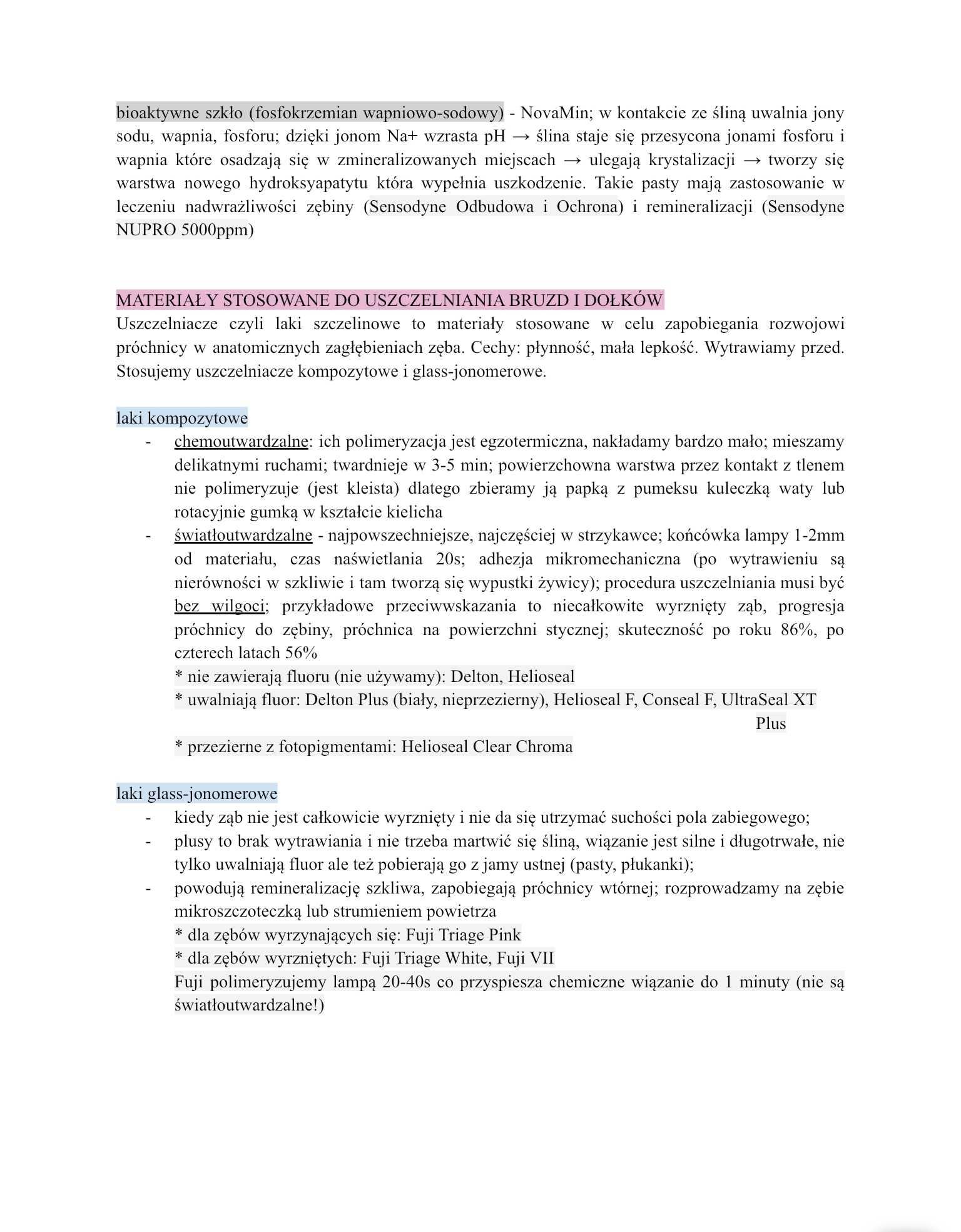 Notatki stomatologiczne (1+2 rok lekarsko-dentystycznego PUM)