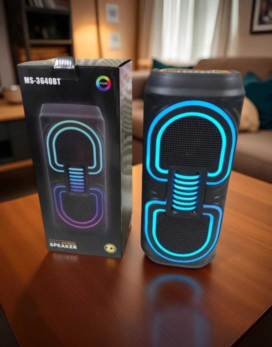 Колонка чемоданчик з підсветкою 20w bluetooth