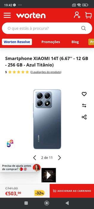 Xiaomi 14T 256GB Novo aceito troca