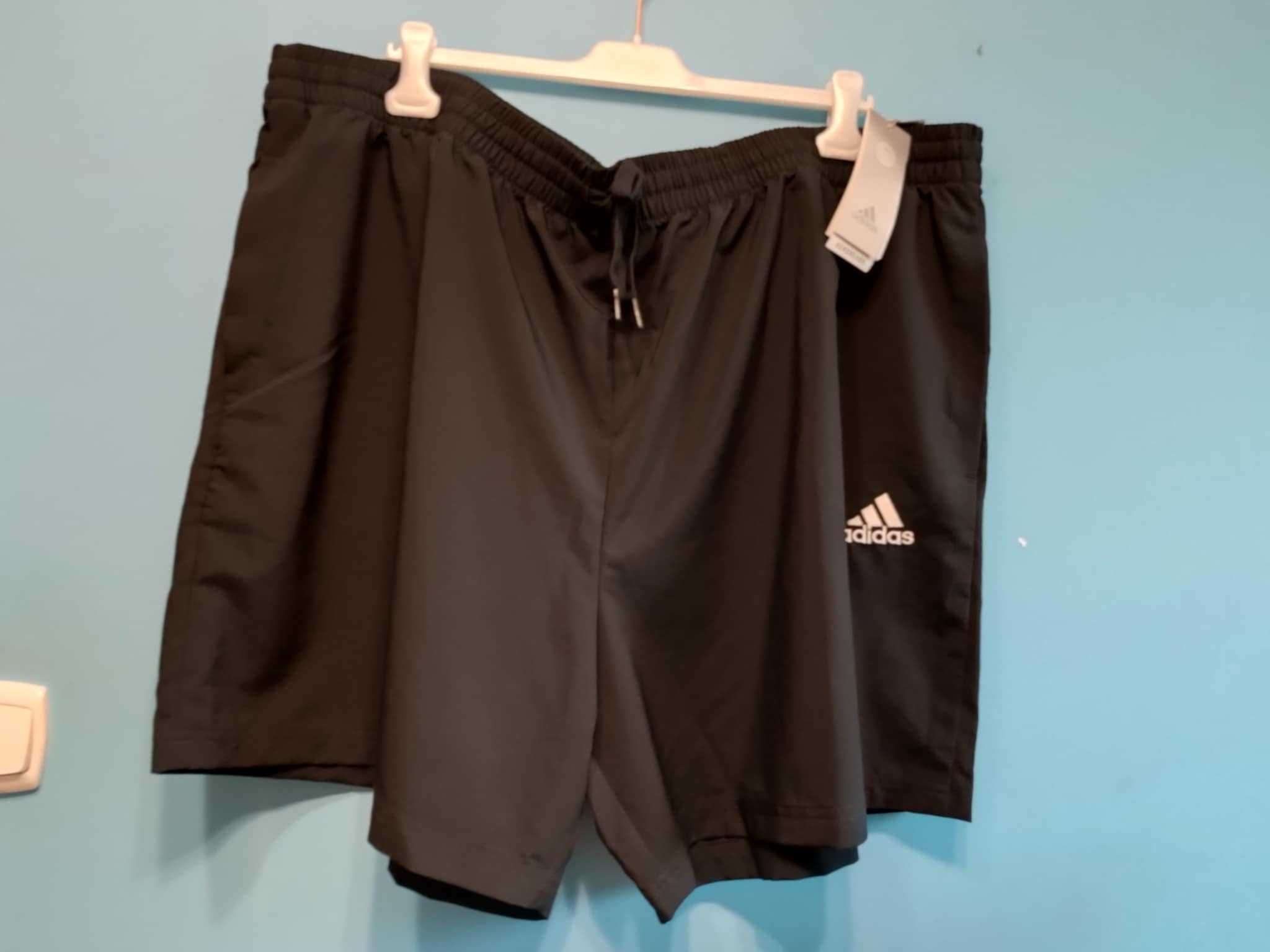 Szorty spodenki męskie czarne logowane nowe z metkami- 3XL/4XL- Adidas