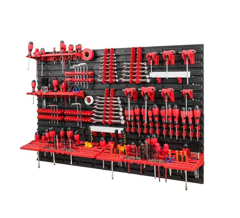 DUŻA Ścianka narzędziowa - 1152 x 780 mm - zestaw 58 uchwytów TRWAŁA