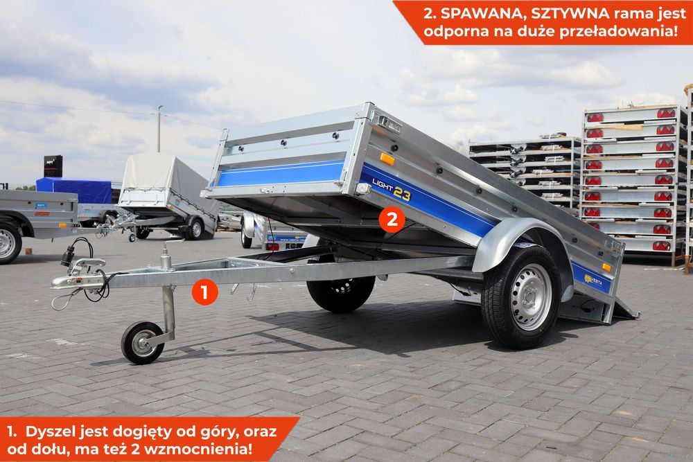 Przyczepka lekka SPAWANA 232x131x37 samochodowa 750 kg 1 oś VESTA