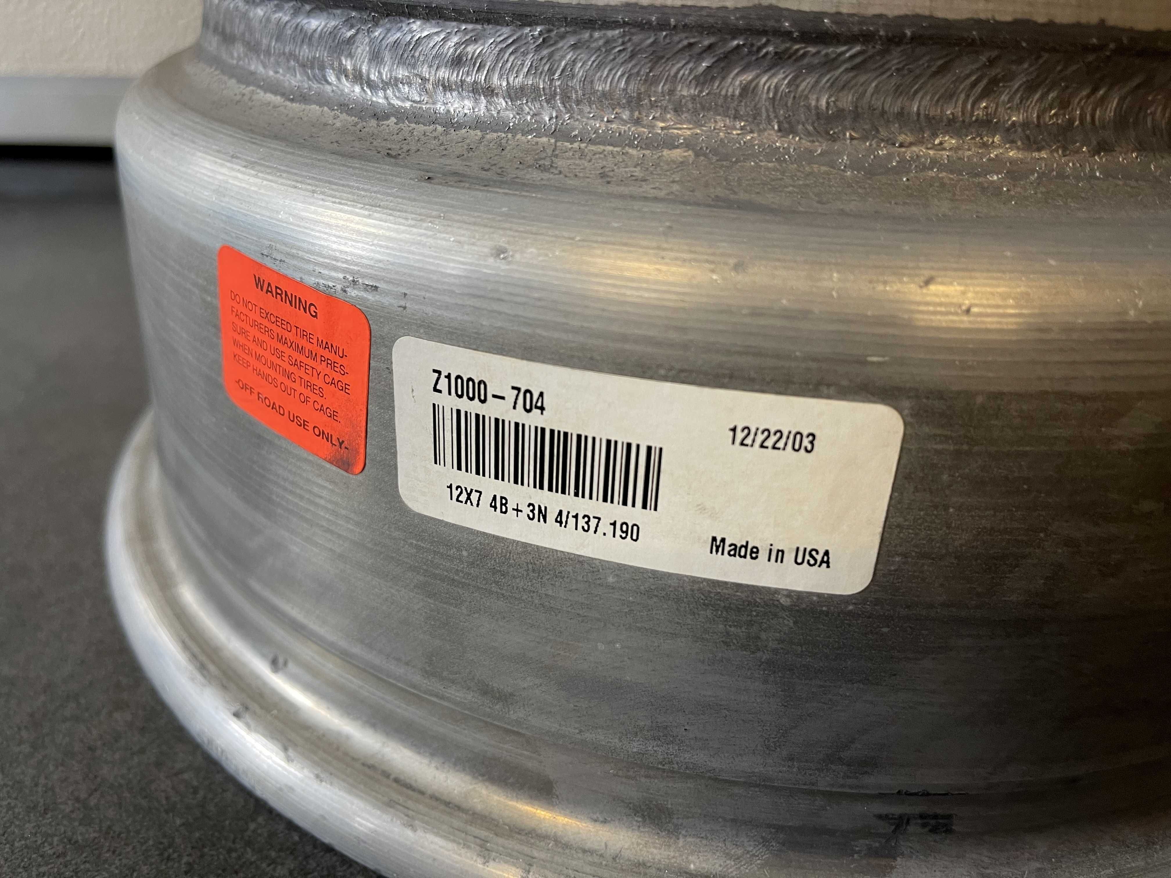 Felga Quad 12 x 7 / 4 x 137 Can-Am Polaris Kawasaki Made in USA