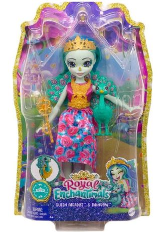 Mattel Entchantimals: Lalka Królowa Paradise i paw Rainbow GYJ11