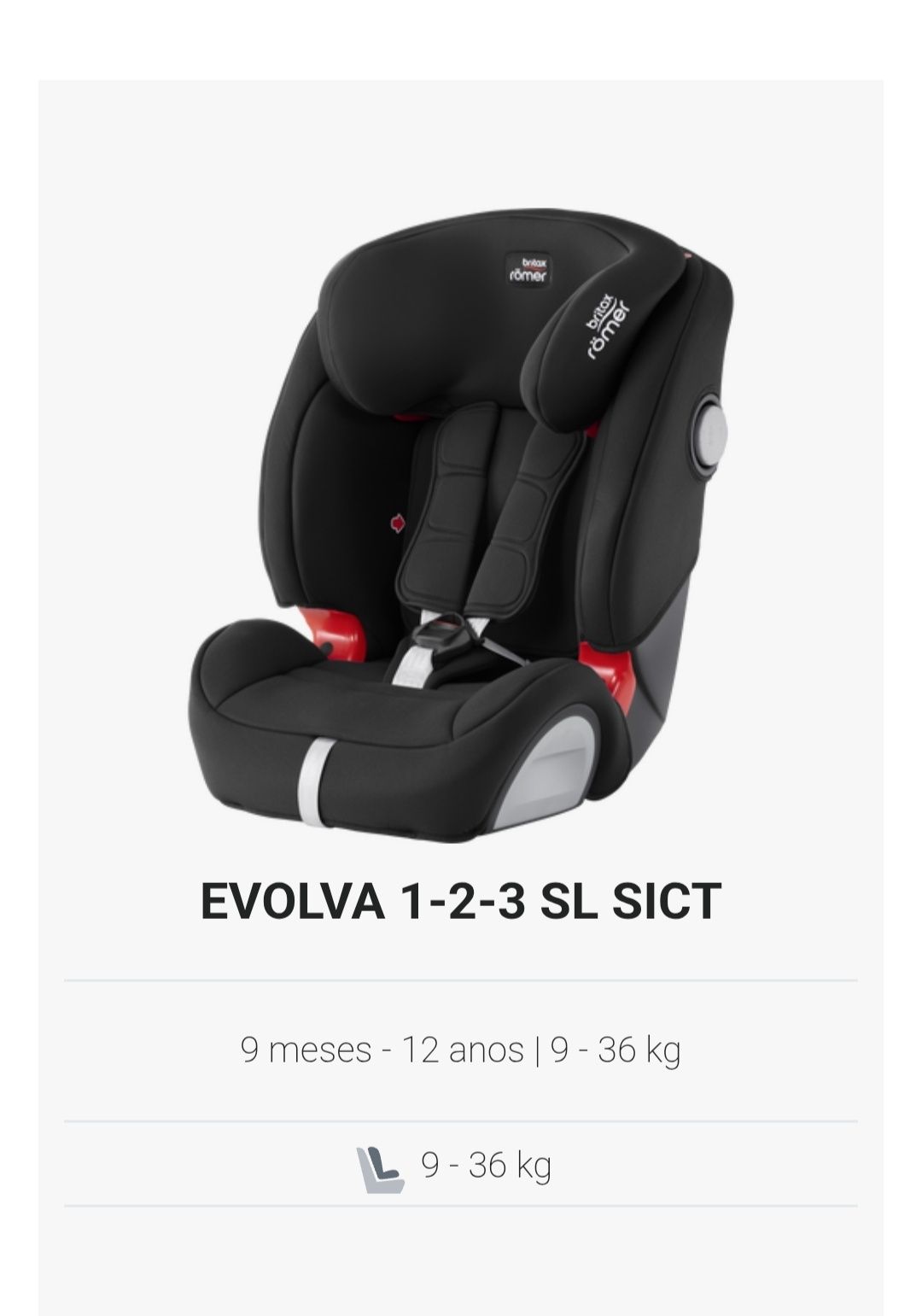Cadeira auto Britax Romer - grupo 1,2 e3