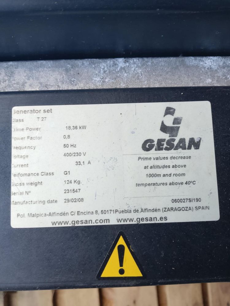 Agregat prądotwórczy GESAN 27KVA